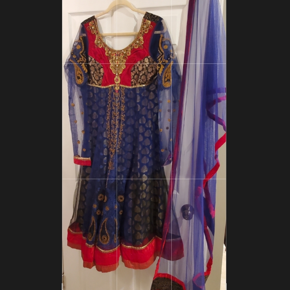 Net and brocade Indian Anarkali Suit (dress)
